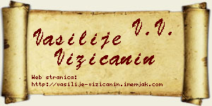 Vasilije Vizićanin vizit kartica